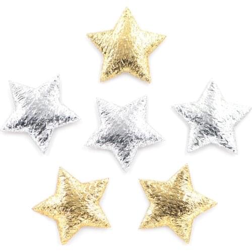 60Pcs Glitter Padded Star Patches Stickers Sew Clothes Jeans Patches Diy Coats Applique Handmade Patchwork Badge Accessories F08