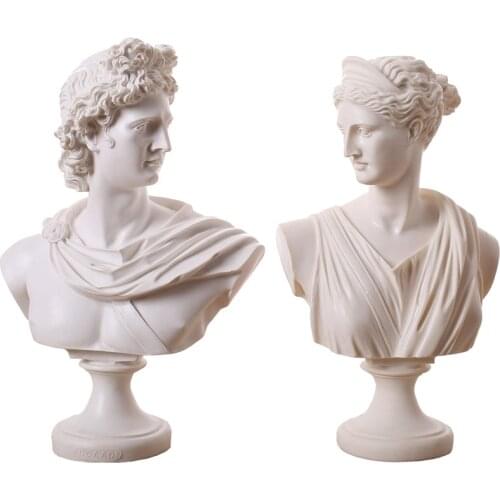 31CM Apollo Venus David Belvedere BC: Bonded Marble Resin Sculptural Bust Greek Mythology Home Accessories R07
