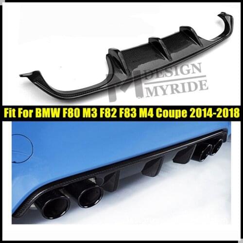 Car-Styling Carbon Fiber / FRP Auto Rear Diffuser Lip Spoiler for BMW F80 M3 F82 F83 M4 Coupe Sedan Convertible 2014 - 2018