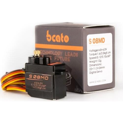 Bcato S08MD Digital Servo 12g/ 2.4kg/ High-Speed Mini Metal Gear for Rc FPV Helicopter Airplane Tail Servo