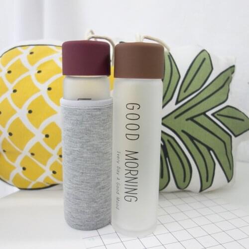 Soffe 350ml Scrub Glass Fruit Infuser Water Bottle Students Creative Portable Fruits Water Bottle Outdoor Sports Bottle Bpa Free