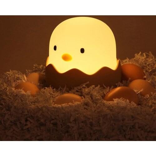 Childrens Night Light Chicken Shape LED Lamp for Fear Elimination USB Rechargeable Bedside Light Bedroom Decor