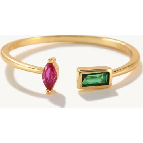 CANNER Irregular Colored Diamonds Ring 100% 925 Sterling Silver Anillos Gold Rings For Women Luxury Fine Jewelry Wedding Rings