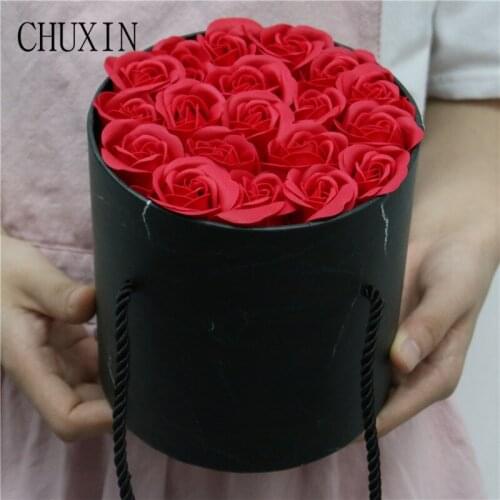 Valentines Day Christmas Gift Rose Box (Flower+Box) Artificial Eternal Flower Home Wedding Decoration Romantic Rose Box
