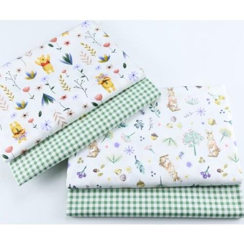 Bunny Bear Upholstery Sewing Cotton Cloth Twill Fabric Kids Fabric Other Fabric Plain Printed 100% Cotton Piece Warp Woven