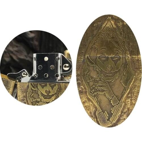 Brass clown kerosene lighter hand-carved for old personality creativity