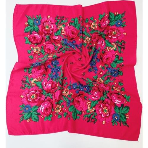 70*70cm National Style Small Square Scarf Female Cotton Print Scarves Shawls Women Hair Ties Neckerchief Bag Decorative Scarves