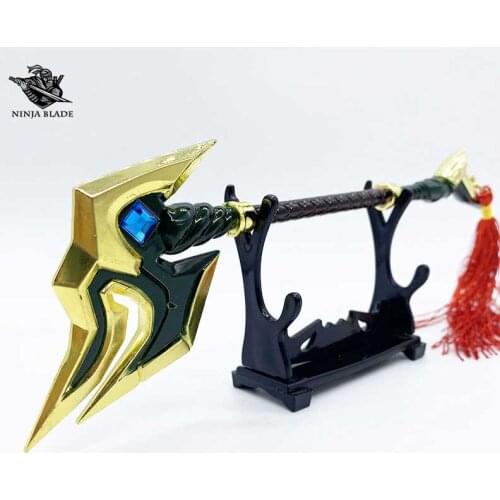 LOL Darius Axe The Hand of Noxus Moni Weapon Replica Small Metal Model Gamers Gift Collection