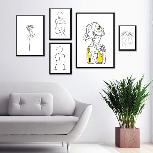 Cute Simplified characters Canvas Art Print Wall Poster Wall Pictures Baby Girl Boy Room Decor Scandinavian Home Decor