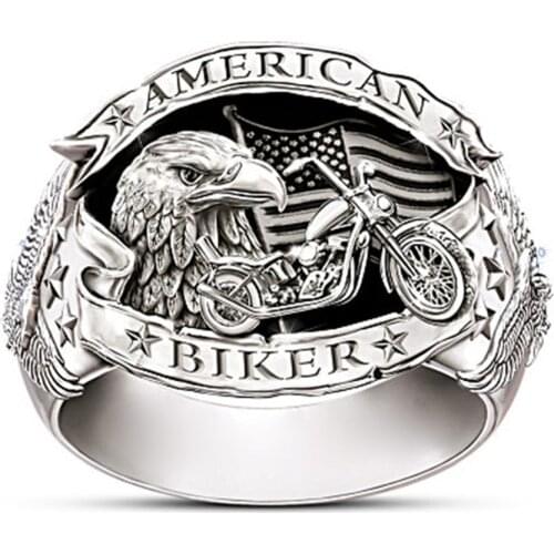 Modyle Mens Fashion Stainless Steel Eagle Masonic Rings for Motorcycle Party Steampunk Hip Hop Cool Rings Jewelry