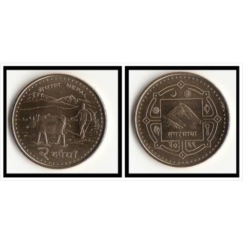 Nepal 2 rupees Coins Asia New Original Coin Unc Collectible Edition Real Rare Commemorative Random Year