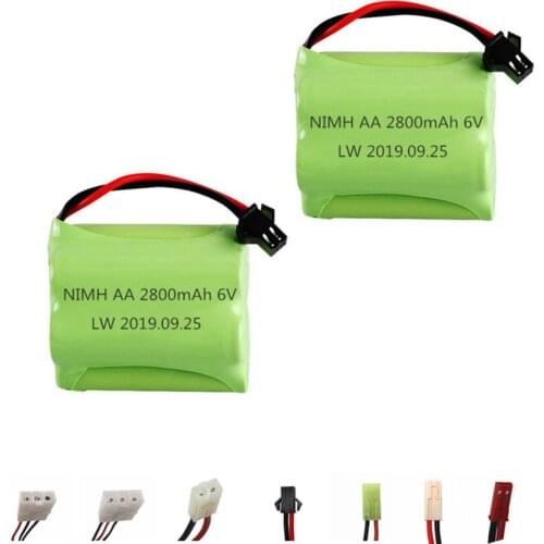 6v 2800mah NiMH Battery For Rc toys Cars Boats Tanks Trucks Robots Guns NI-MH AA 6v Rechargeable Battery Pack 2Pcs For RC boat