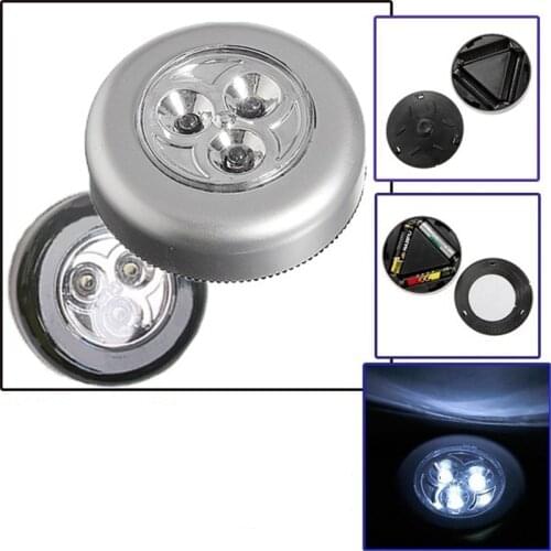 3LED Battery Powered Mini Touch Light For Closets Storage Rooms Attics Car(Without batteries)