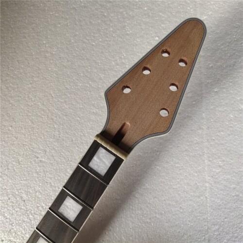 24 inch Length Unfinished 22 Frets Mahogany Electric Guitar Neck Replacement Rosewood Fingerboard