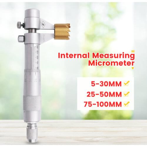 5-30mm 25-50mm 75-100mm Stainless Steel Internal Measuring Micrometer Vernier Caliper Gauge Micrometer Inside Tools Micrometers