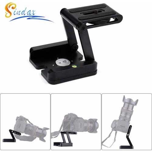 Z Flex Tilt Head DSLR Folding Bracket Aluminum Alloy Camera Stand Holder Quick Release Tripod Plate & Level For Canon