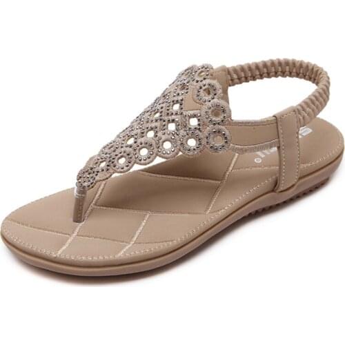 2021 Summer New Womens Sandals Ankle Strap Pink White Party Shoes Beach Sandals Bohemia Women Casual Shoes Flats