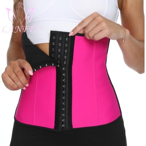 LANFEI Women Latex Waist Trainer Body Shaper Slimming Tummy Control Weight Loss Belts Faja Trimmer Cincher Strap Corset Bustier
