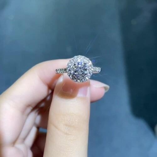 Womens Silver Color Zircon Rings AAA Cubic Zirconia Round Cut Engagement Wedding Ring Bridal Jewelry Lovers Gifts