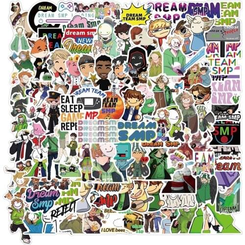 10/30/50/100pcs Dream Smp Anime Stickers Decal DIY Waterproof Luggage Guitar Fridge Laptop Car Wall Cartoon Toy Sticker For Kids