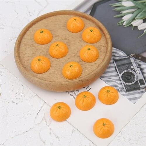 10pcs Simulation Orange Half Pill Resin Slip Cute Fruit Earrings Lovely Fun Earrings For Women Diy Handmade Jewelry Accessories