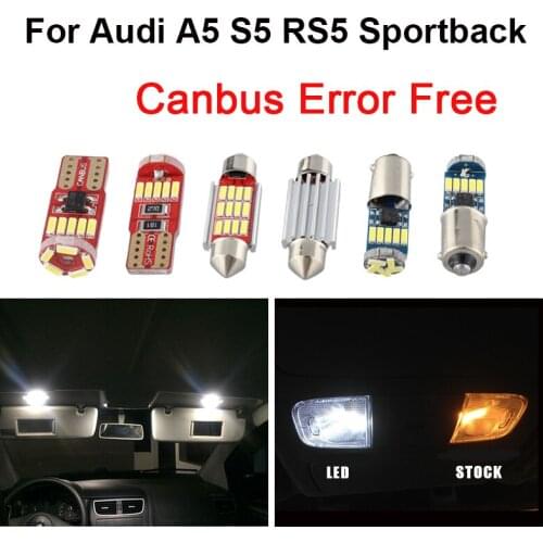 20pcs White Canbus Error Free LED Bulbs Interior Package Kit For Audi A5 S5 RS5 Sportback 2009-2013 2014 2015 Cargo Dome Light
