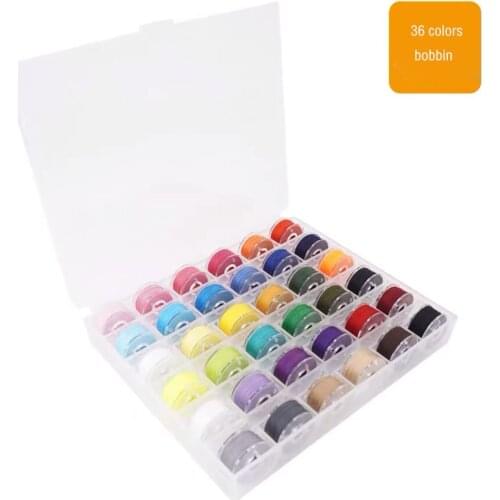 25/36Pcs Sewing Machine Accessories Tools Supplies Clear Bobbins Case Spools Plastic Storage Box For Home With Threads