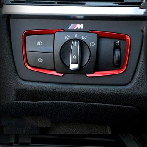2x ABS Headlight Switch Frame Trim Adjustment Sticker For BMW F30 F31 F32 F34 3 4 F19A