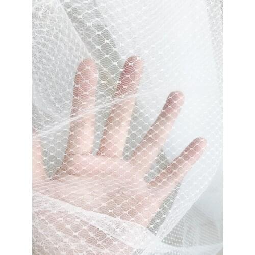 3 yard Off White Tulle Lace Fabric With Square Girl Dress Wedding Gown Lace Fabric