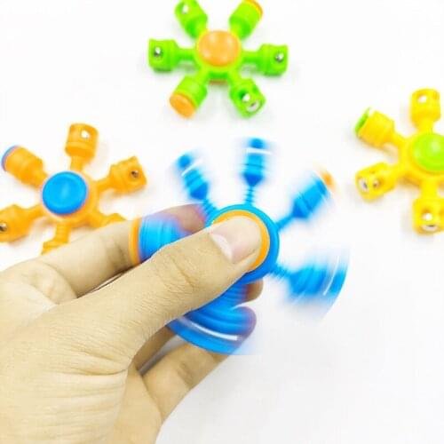 6 Steel Ball Plastic Fidget Hand Spinner Educational Electroplating Gyro Toys for Kids Children Relieve Stress Boys Gifts
