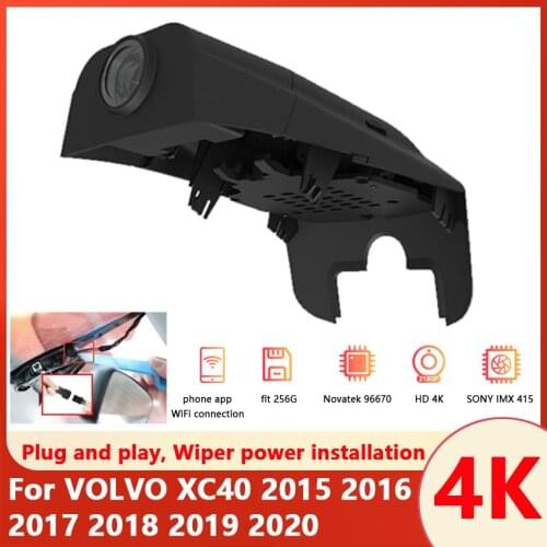 HD 4K Car Driving Recorder Easy to install For VOLVO XC40 2015 2016 2017 2018 2019 2020 DVR Wifi Video Recorder Dash Cam Camera