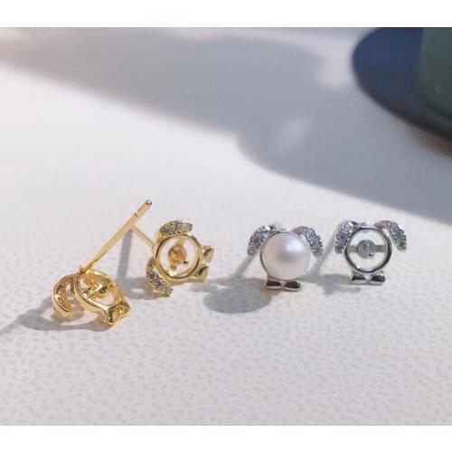 NO PEARLS 925 Sterling Silver Earrings Findings Settings Base Mountings Parts Mounts for Coral Pearls Agate Crystal Stones Beads