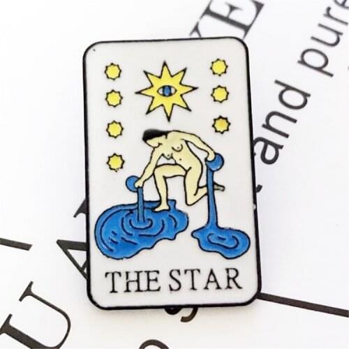The Star Brooches Men Winking Star Naked Woman Naked Woman Pouring Water Jewelry Enamel Pin Denim Jackets Collar Badge