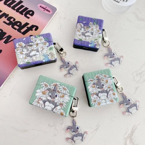 For Airpods 1 2 Pro Earphone Cases Thumper Cute Cartoon Daisy Rabbit Soft Silicone Case Cover For AirPods Pro 2 1 Keychain Case