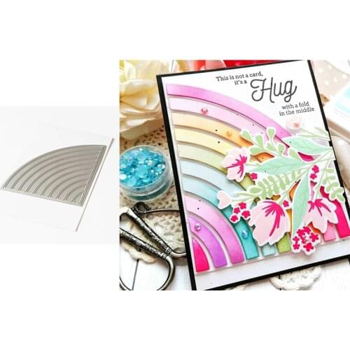 Color Block Rainbow Background Frame Metal Cutting Dies For New DIY Scrapbooking Album New Craft Embossing Cards 2020