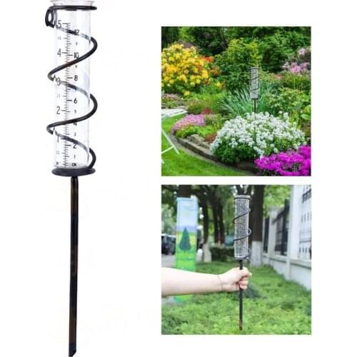 Rain Gauge S piral Rain Gauge Glass Replacement Tube with Stake Rain Water Meter Measuring Decor Yard Garden Outdoor