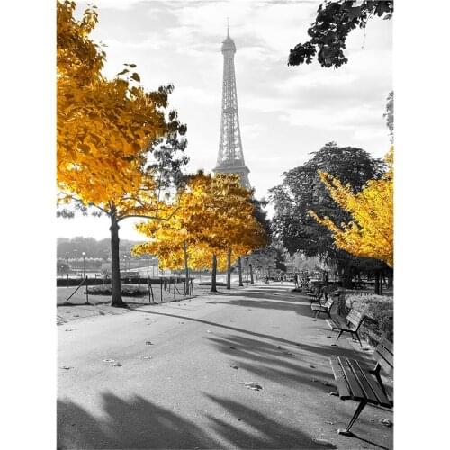 Photograph European Landscape Printed Water-Soluble Canvas 11CT Cross-Stitch Set Embroidery DMC Threads Counted