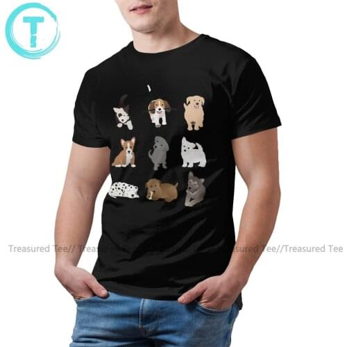 Puppies German Shepherd T Shirt Puppies T-Shirt Men Short Sleeve Tee Shirt Printed Oversized 100 Cotton Tshirt