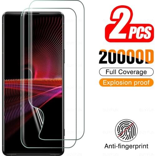 2pcs Full Curved Hydrogel Protective Film For Sony Xperia 1 III 10 Plus 5 II Pro Cover Phone Screen Protector Not Tempered Glass