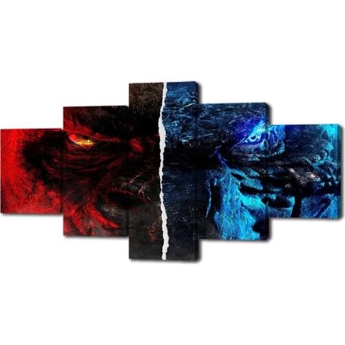 Canvas Paintings on The Wall Art Monster Vs Orangutan Posters and Prints Modern WaLL Pictures for Living Room No Frame