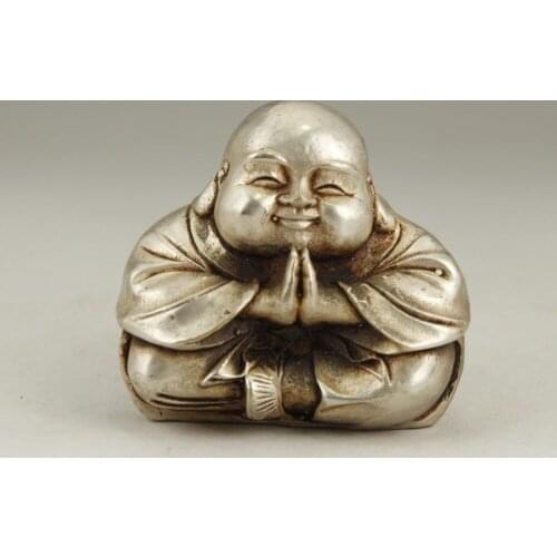 Collectable Chinese Tibet Silver Copper Carved Buddha Exquisite Small Statues