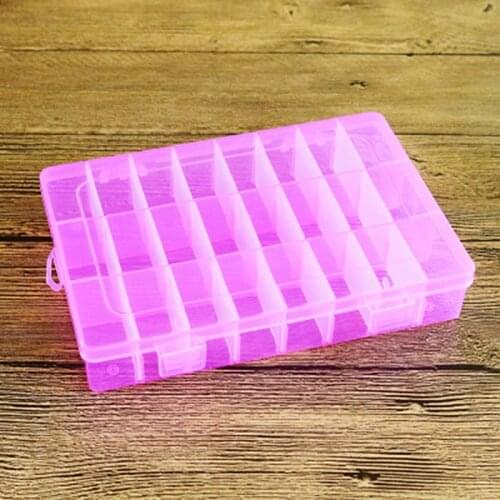 24 Slots Portable Rubber Band Organizer Container Rings Jewelry Storage Box Electronic Parts Screw Plastic Case
