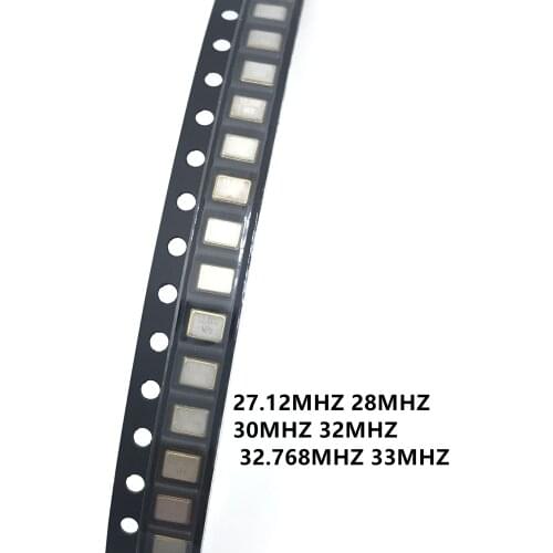 10pcs 3225 quartz crystal unit 3.2*3.5mm 4p 27.12MHZ 28MHZ 30MHZ 32MHZ 32.768MHZ 33MHZ 33.330MHZ