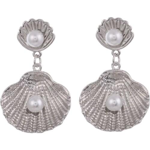 LOVBEAFAS Fashion Bohemian Pearl Earrings Shell Vintage Ethnic Stud Boho Earrings For Women Statement Fine Jewelry Brincos