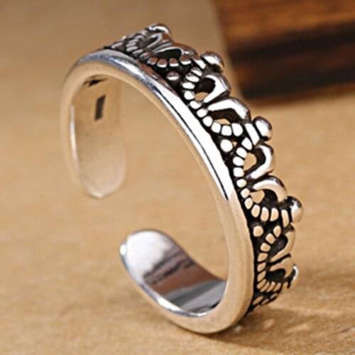 Miuoxion Retro Hollow Crown Ring Fashion Personality Punk Party Jewelry For Women Feature Namour Charm Gift All Seasons
