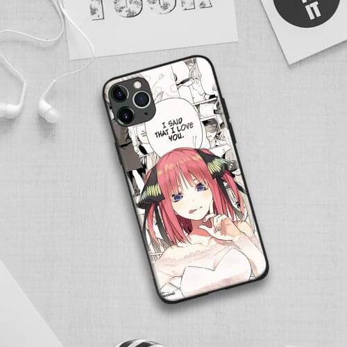 Nino Nakano 5Toubun no Hanayome anime Soft Silicon Glass Phone Case for IPhone SE 6s 7 8 Plus X Xr Xs 11 12 Mini Pro Max Samsung
