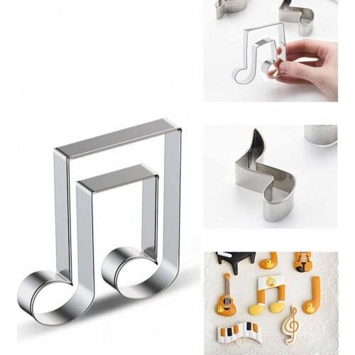 Note musical instrument set stainless steel cookie mold cartoon music shape baking cake mold cookie rice ball cut mold