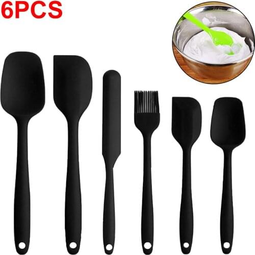 6pcs Silicone Spatula Set Spatula Knife With Oil Brush Heat Resistant Pastry Scraper Cake Smoother For Kitchenware Baking Tools