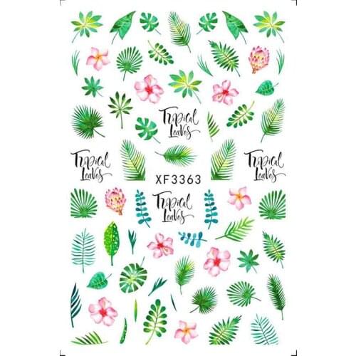 1 Sheet Flower Leaf Water Nail Stickers for Nails Spring Summer Nails Accessories DIY Nail Decoration