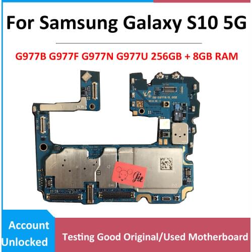 Original For Samsung Galaxy S10 5G G977F G977B G977N G977U Motherboard Unlocked Logic Board Mainboard 256GB Exynos